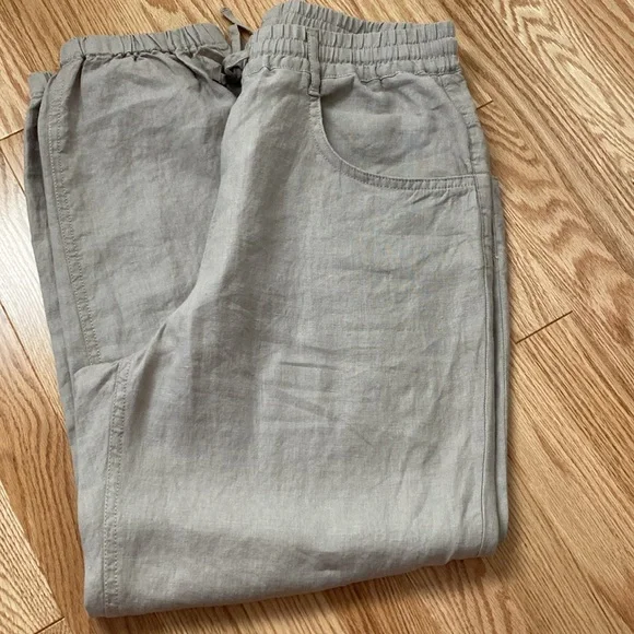 Zara NWT drawstring linen joggers with pockets - size Medium - Picture 6 of 6